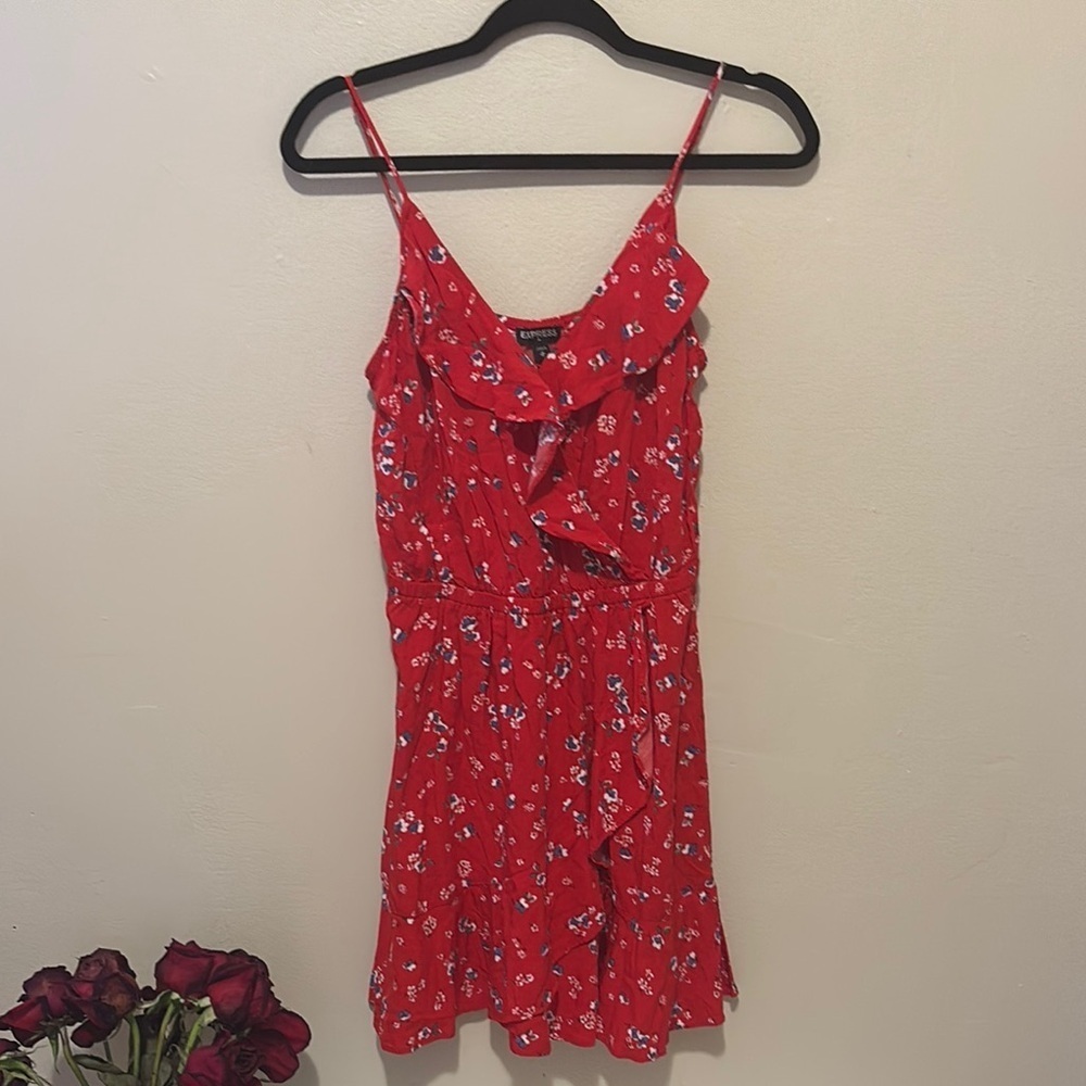 Express Red Floral Dress